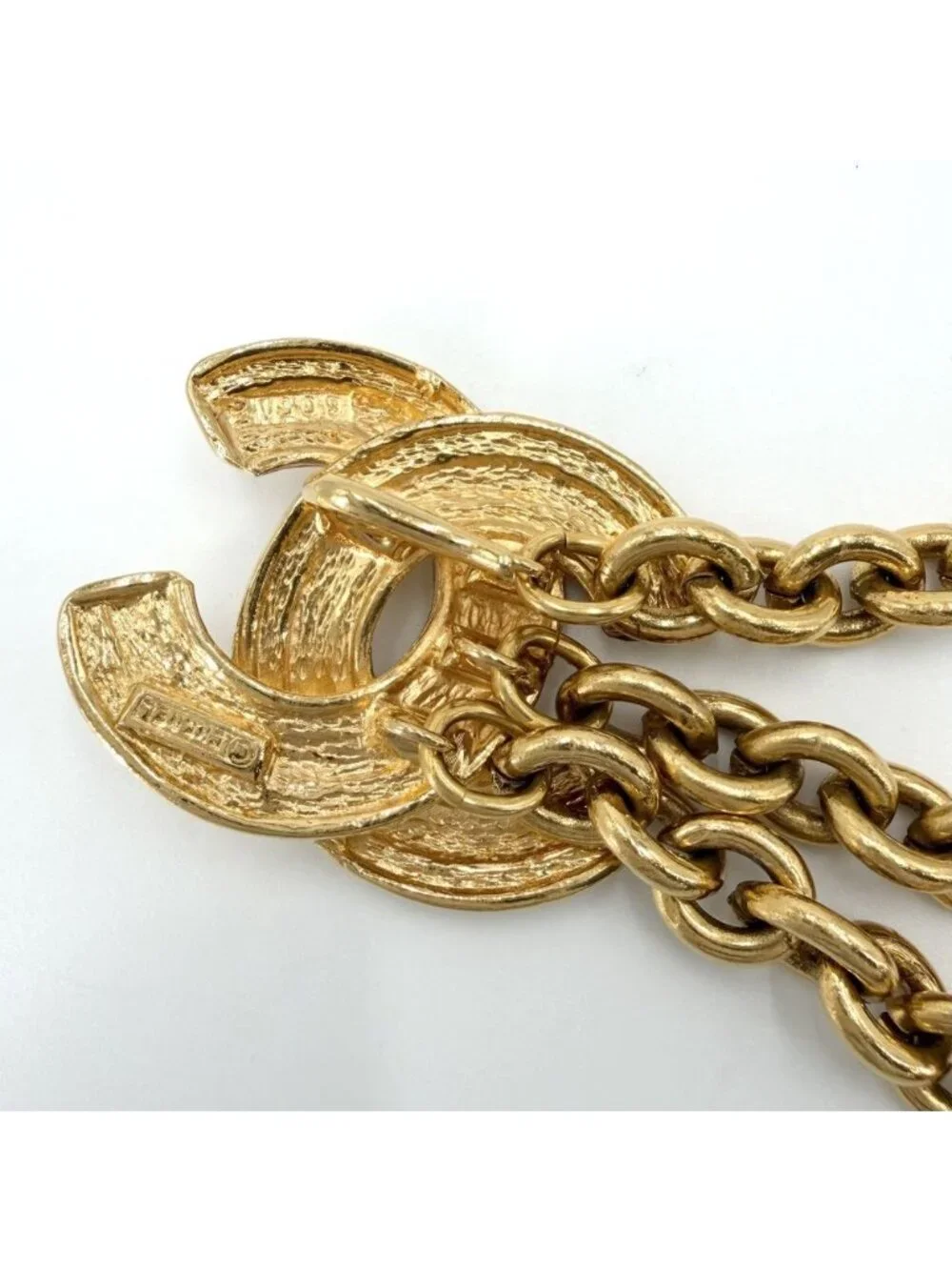 Chanel Belt Quilted Chain CC Logo Vintage Gold Plated